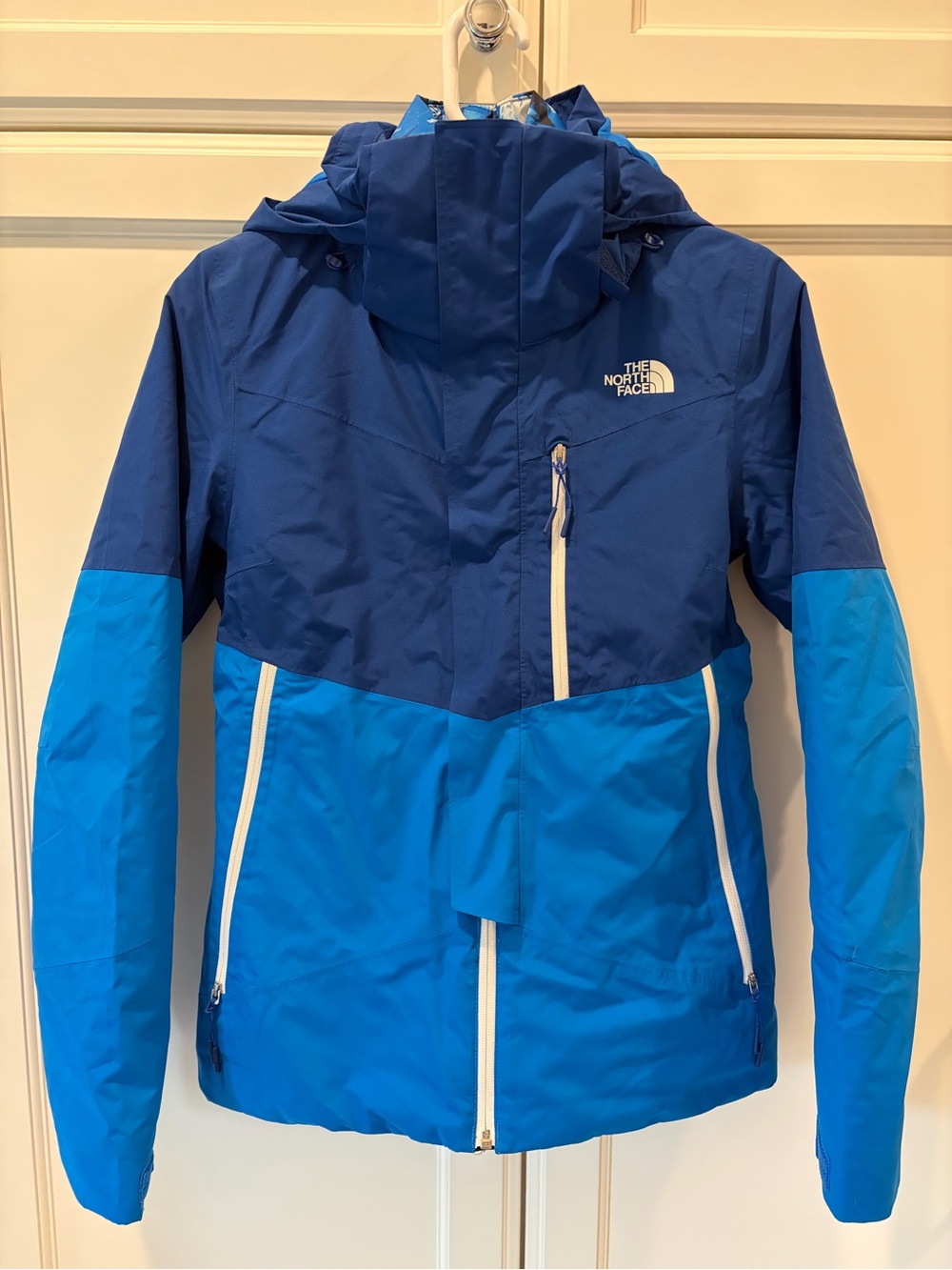 The North Face Two-Tone Blue Hooded Shell Jacket